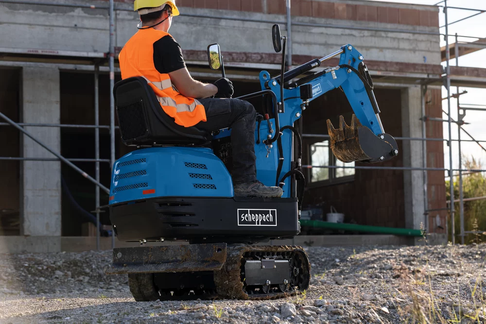Wiking 065809 – Mini-pelle H0 1:87, Bleu Alpin, Modèle Réduit De Chantier